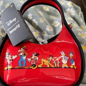 Loungefly Disney Mickey Mouse & Friends Red Vinyl Crossbody Bag
